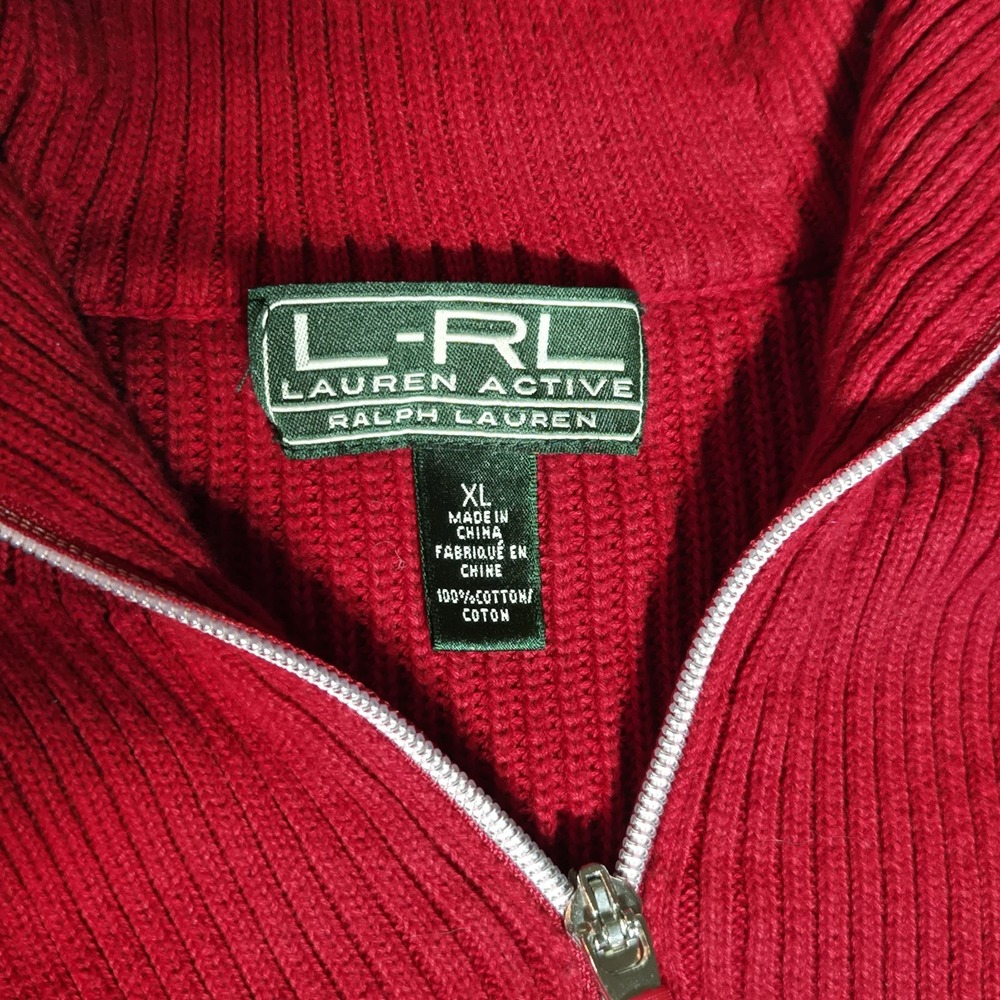 L - RL Ralph Lauren Active Womens XL Knit Mock Turtle Neck Quarter Zip Pullover - Picture 2 of 15